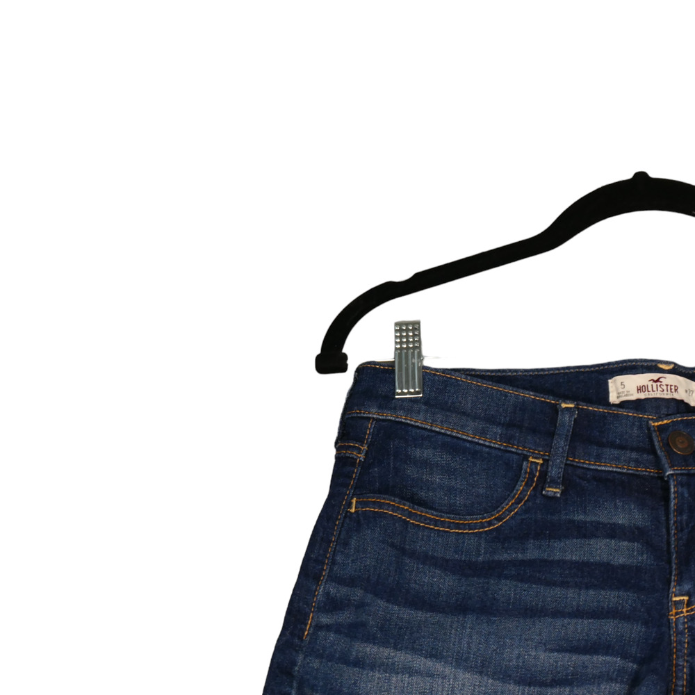 Hollister Jean Shorts Womens 27 Blue Pockets Denim Cuffed Distressed Casual - Picture 3 of 11
